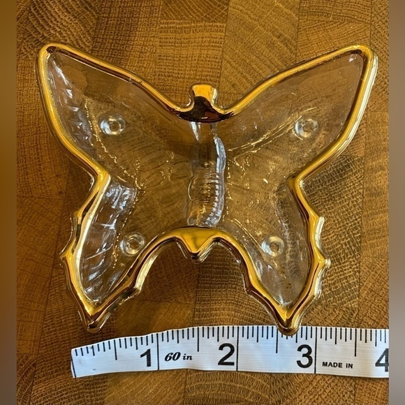 Jeannette Glass Company Butterfly Dishes (5) 22k Gold Edging-Original Box - Picture 11 of 13